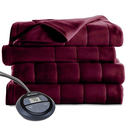 Sunbeam Microplush Heated Blanket, Twin, Garnet, BSM9KTS-R310-16A00