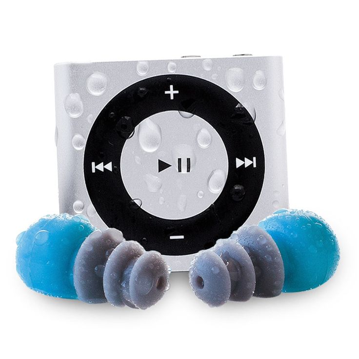 AudioFlood Waterproof Apple iPod Shuffle by with True Short Cord Headphones