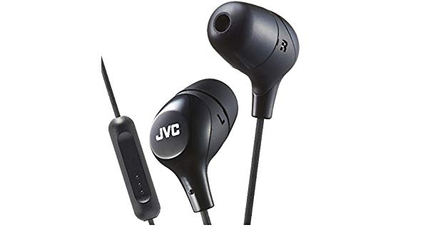 JVC HAFR37B Marshmallow Earbuds with Mic, Black