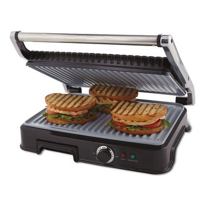 Oster CKSTPM6001-ECO Extra Large DuraCeramic Panini Maker and Indoor Grill