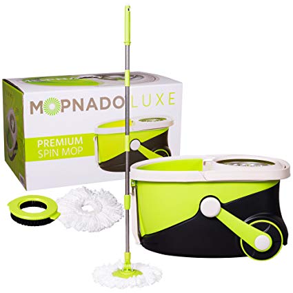 Mopnado Stainless Steel Deluxe Rolling Spin Mop
