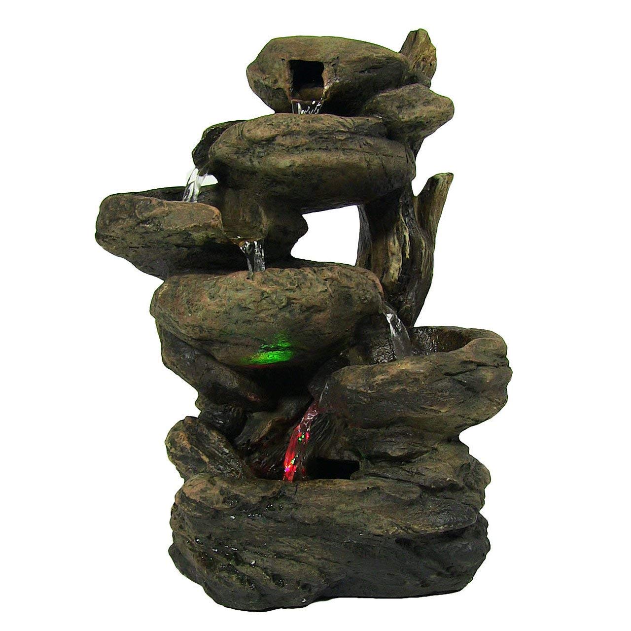 Sunnydaze 6-Tier Staggered Rock Falls Tabletop Fountain