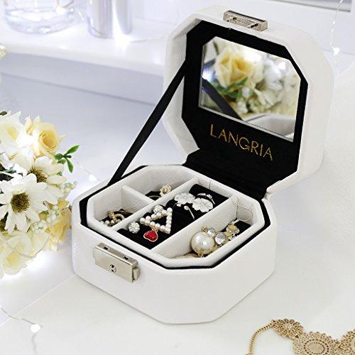 LANGRIA White Faux Leather Jewelry Box