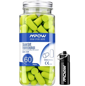 Mpow Foam Earplugs 60 Pairs-34dB SNR with Aluminum Carry Case