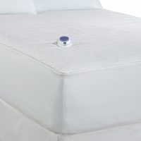 Soft Heat Micro-Plush Top Low-Voltage Electric Heated Queen Mattress Pad, White
